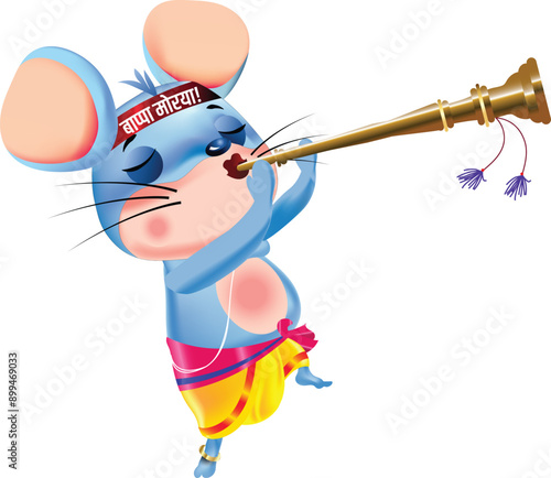 mouse or "mushak" as a vehicle of Lord Ganesha, getting ready for India's biggest event, the Ganapati Festival, and serving Lord Ganesh as a Musician.