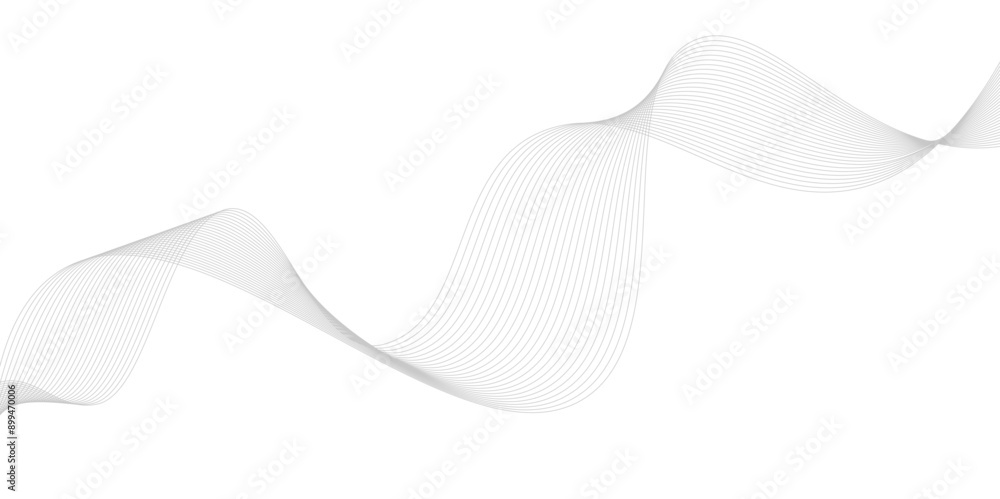 White wave curve lines banner background design. Abstract soft wave lines dynamic flowing gray light isolated background. Vector Illustration of the gray pattern of lines. Black stripes on white White wave curve lines banner background design. Abstract soft wave lines dynamic flowing gray light isolated background. Vector Illustration of the gray pattern of lines. Black stripes on white