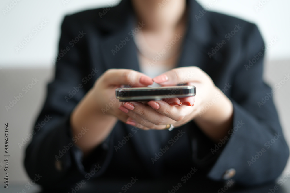 Young asian woman holding phone demonstrating for the online shopping and technology advertisement. Young asian woman holding phone demonstrating for the online shopping and technology advertisement.