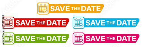 set sign save the date icon. event reminder template banner design vector illustration