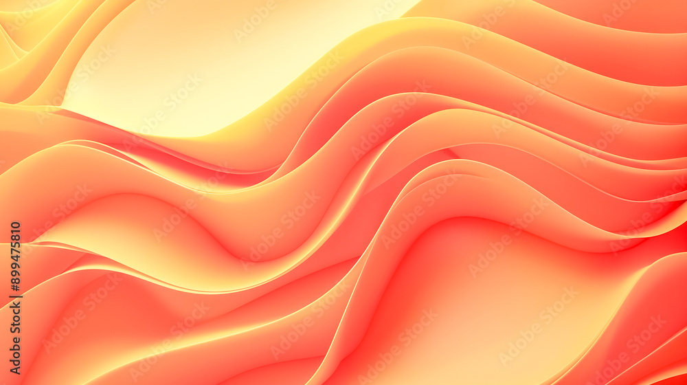 Obraz premium Minimal gradient orange abstract wavy background.
