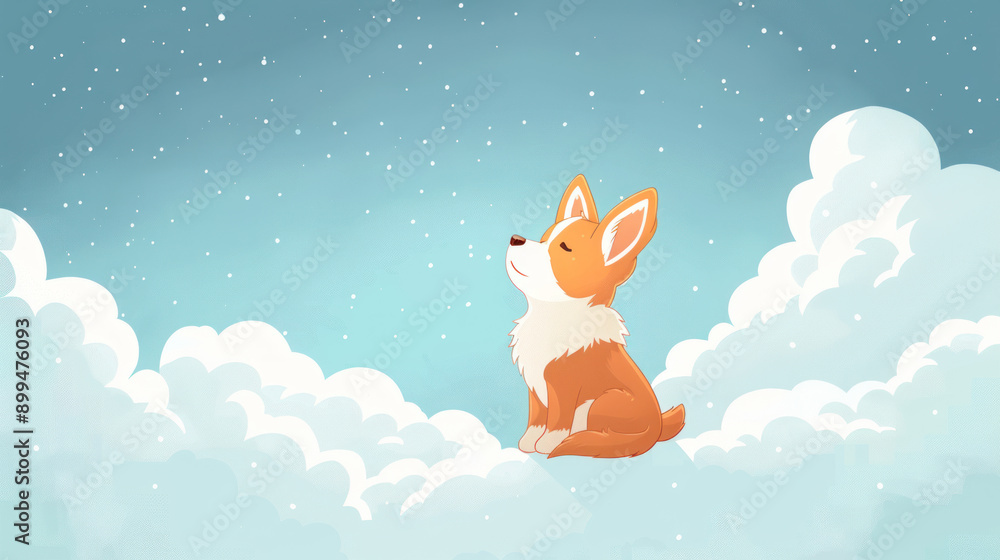 Obraz premium Cute and Detailed German Shepherd Dog Cartoon Vector Art