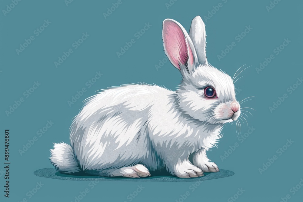 Fototapeta premium Vector rabbit icon for Easter and Mid Autumn Festival.