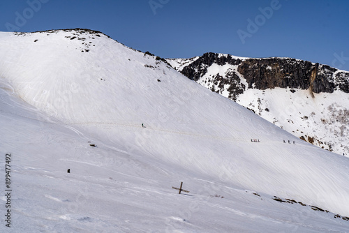 残雪期の安達太良山