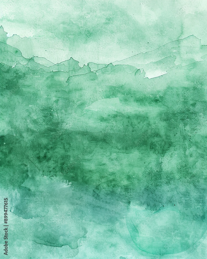 Naklejka premium Calming watercolor background with varying shades of green, resembling abstract landscapes