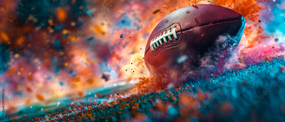 © ARTwithPIXELS - Colorful american football touchdown