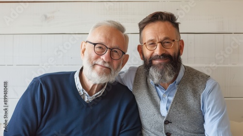 The smiling elderly men