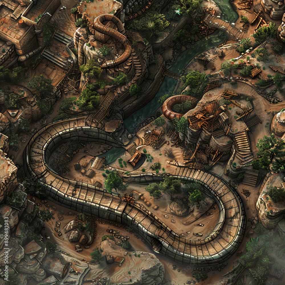 Post Apocalyptic Battle Map for RPG ,Map for Dungeons and Dragons,DnD map, Tabletop Role-Playing Games, Adventure Game Background, Top-Down View Post Apocalyptic Battle Map for RPG ,Map for Dungeons and Dragons,DnD map, Tabletop Role-Playing Games, Adventure Game Background, Top-Down View