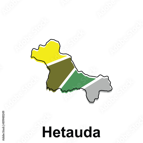 Map City of Hetauda World Map International vector template with outline graphic style, isolated on white background photo