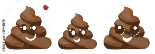 PNG vector illustration of lil shit poop emoji cute family with mom dad and kid. Ideal for creating stickers funny t-shirts and seamless patterns