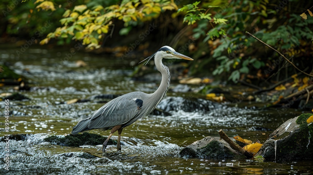 The Grey Heron Ardea cinerea, is a wading bird of the heron family Ardeidae. The Grey Heron Ardea cinerea, is a wading bird of the heron family Ardeidae.