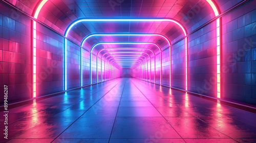 Abstract background neon li...