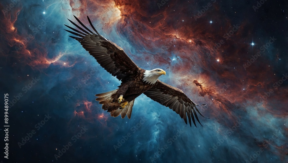 Fototapeta premium Nebula shaped like a majestic eagle soaring through space