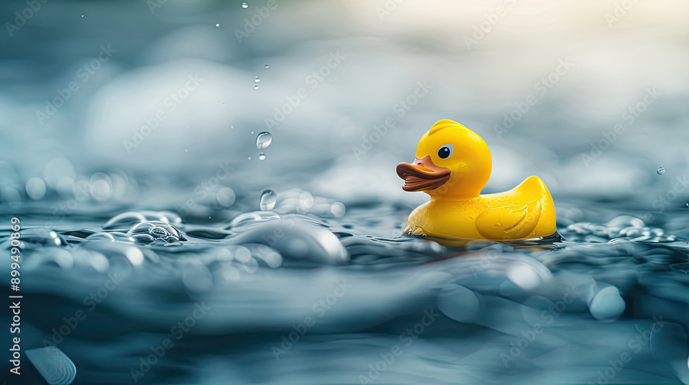 Yellow rubber duck toy floating in water playful and whimsical scene bright and cheerful toy classic bath time companion floating in calm water fun and delightful visual Yellow rubber duck toy floating in water playful and whimsical scene bright and cheerful toy classic bath time companion floating in calm water fun and delightful visual