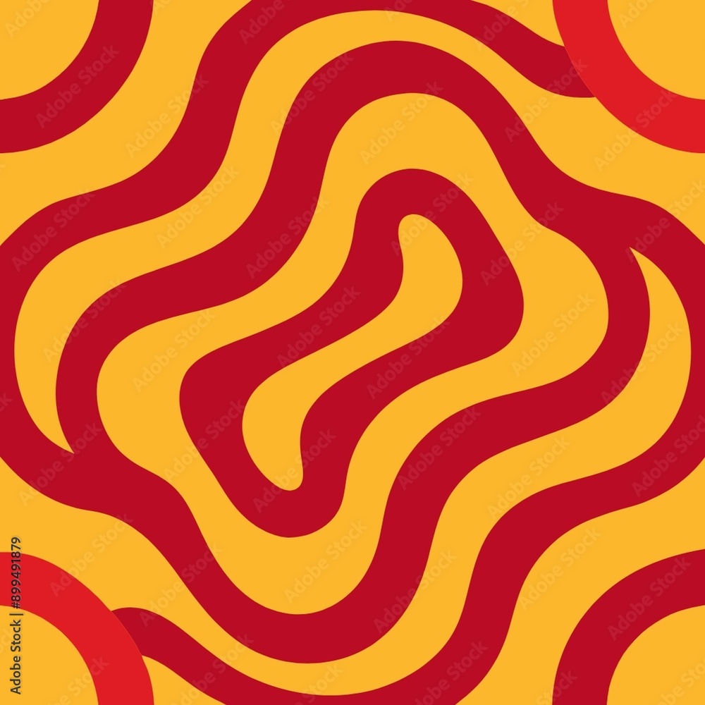 Fototapeta premium wavy chaotic background with yellow-red lines