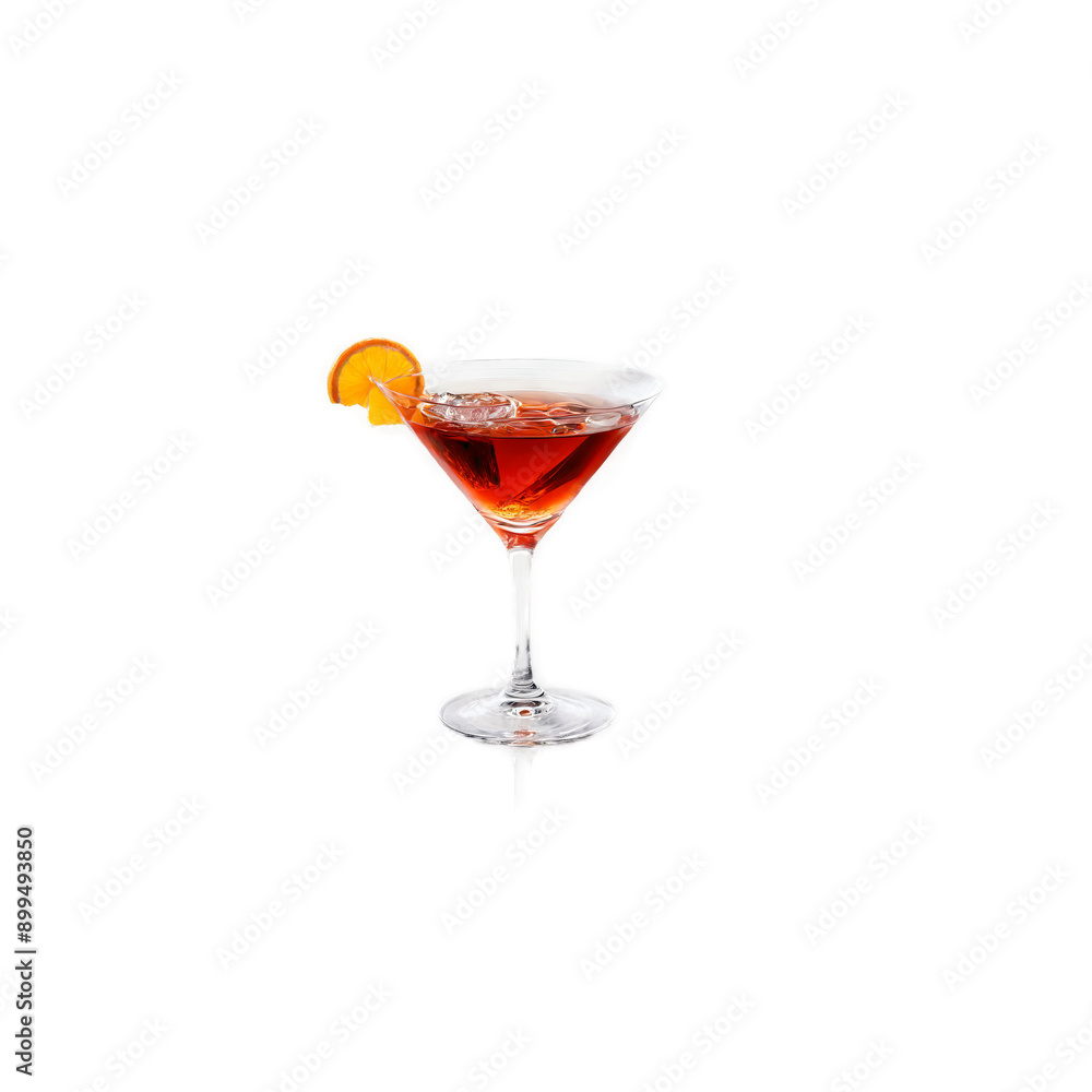 Boulevardier glass short and filled with deep red bourbon cocktail one empty and one garnished Boulevardier glass short and filled with deep red bourbon cocktail one empty and one garnished