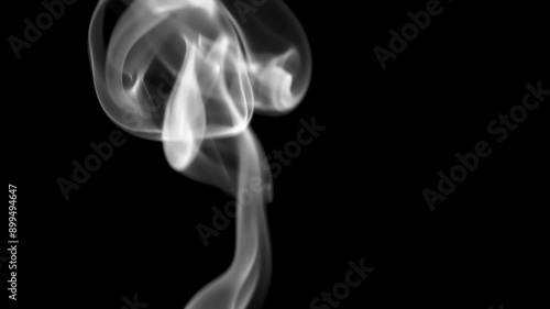 Wallpaper Mural Big Curls of Cigar Smoke. White clearly expressed smoke slowly rises from the bottom of the screen and forms elegant twists on a black background Torontodigital.ca