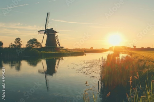 dutch windmill at sunset © Snowstudio
