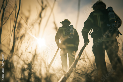 Firefighters in protective ...