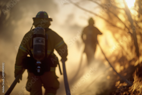 Firefighters in protective ...