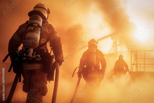 Firefighters in protective ...