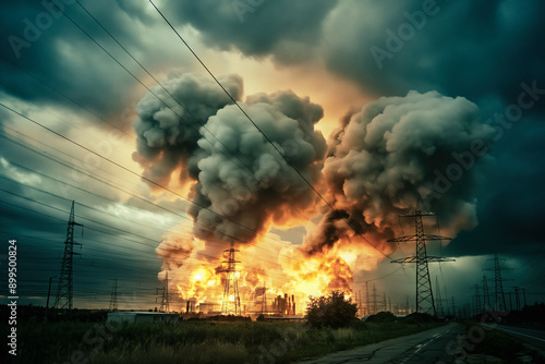 A dramatic scene of a nucle...