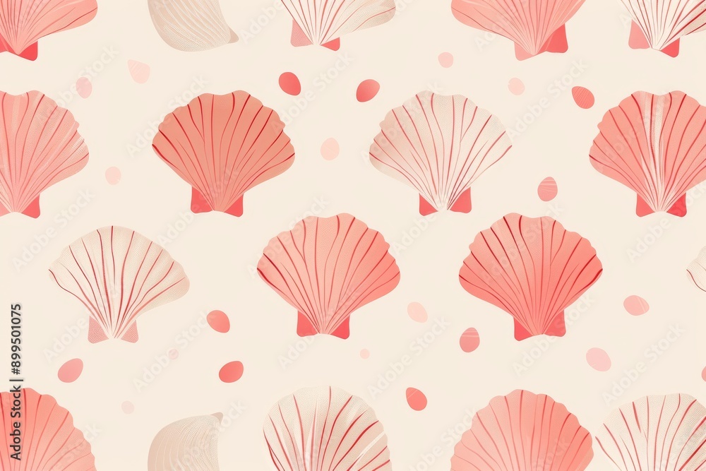 Top-down view of an assortment of stylized sea shells in a harmonious color palette. Beautiful simple AI generated image in 4K, unique. Top-down view of an assortment of stylized sea shells in a harmonious color palette. Beautiful simple AI generated image in 4K, unique.