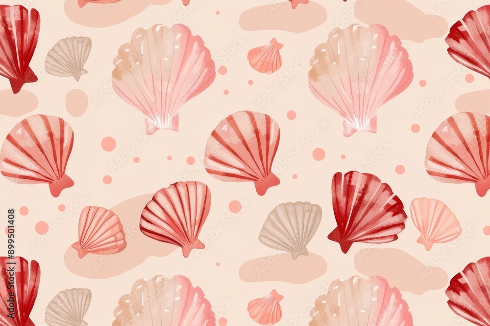 Hand drawn vector illustrations - seamless pattern of seashells. Marine background.. Beautiful simple AI generated image in 4K, unique. Hand drawn vector illustrations - seamless pattern of seashells. Marine background.. Beautiful simple AI generated image in 4K, unique.