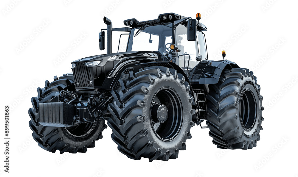 Obraz premium Big Powerful Agricultural Tractor Isolated on Transparent PNG Background, Generative AI. 