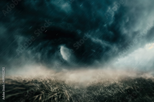 A powerful tornado touching...