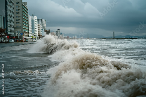 A massive tsunami wave rapi...