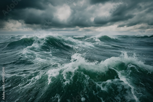Towering, violent waves cra...