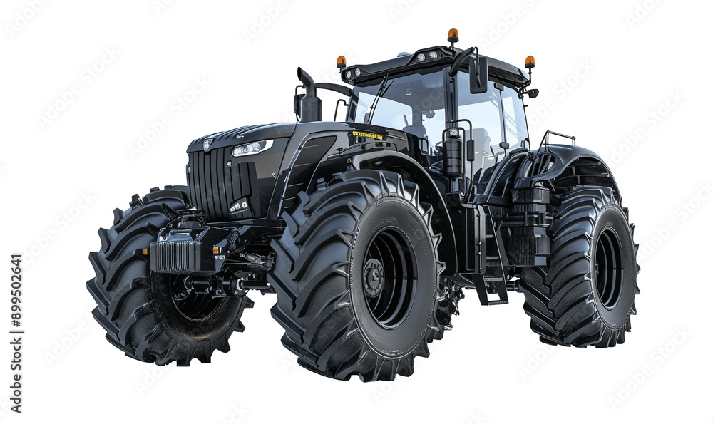 Obraz premium Big Powerful Agricultural Tractor Isolated on Transparent PNG Background, Generative AI. 