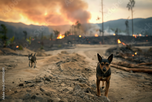 Wildlife escaping the flame...