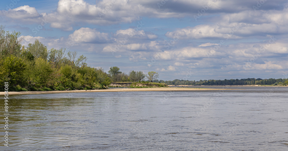 Vistula river on a calm summer day, Gassy village, Masovia, central Poland Vistula river on a calm summer day, Gassy village, Masovia, central Poland