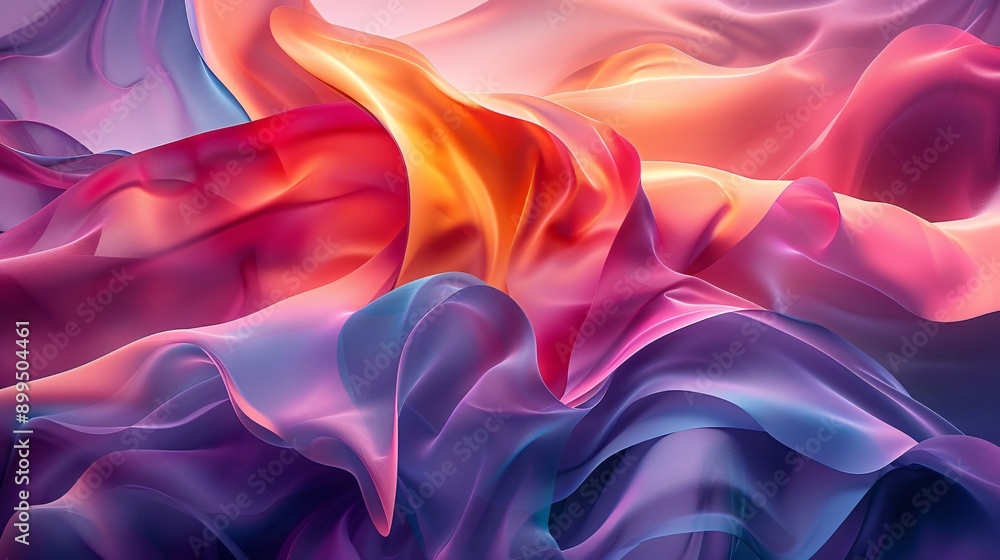 Abstract Flowing Fabric in Vibrant Hues Abstract Flowing Fabric in Vibrant Hues