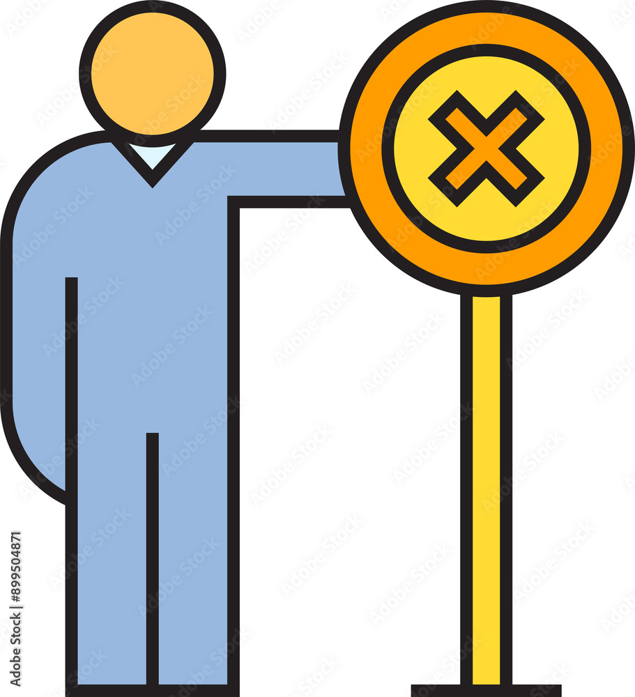 People Standing with Wrong Mark Signage Icon
People Standing with Wrong Mark Signage Icon