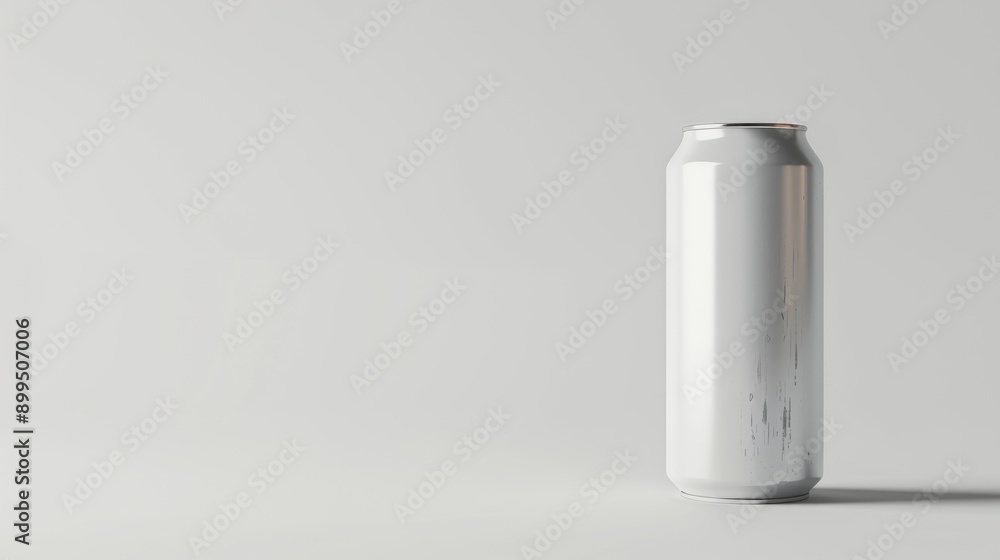 Realistic photo of a blank aluminum can with white background suitable for text and graphic design mockups Realistic photo of a blank aluminum can with white background suitable for text and graphic design mockups