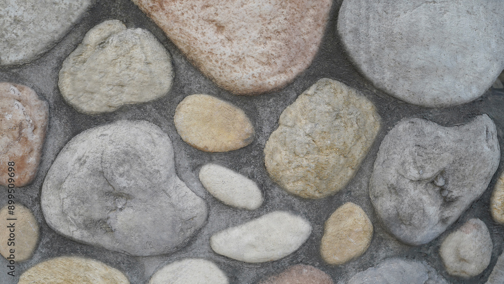 Stone Wall, Crafted with Rounded Stones Stone Wall, Crafted with Rounded Stones