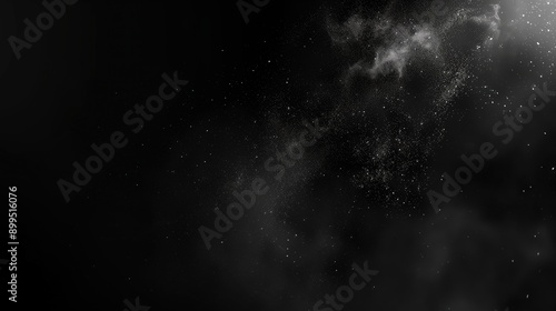 Ambient dust animation with light smoke and particles floating around, black background. Ideal for ambient dust overlay effects and atmospheric ambient animation