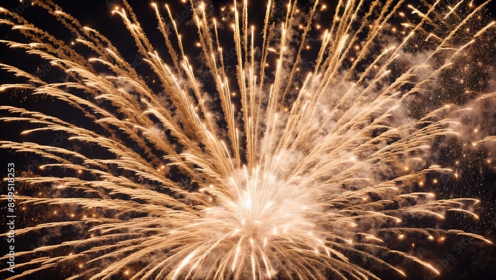 Obraz premium Golden Fireworks Explosion