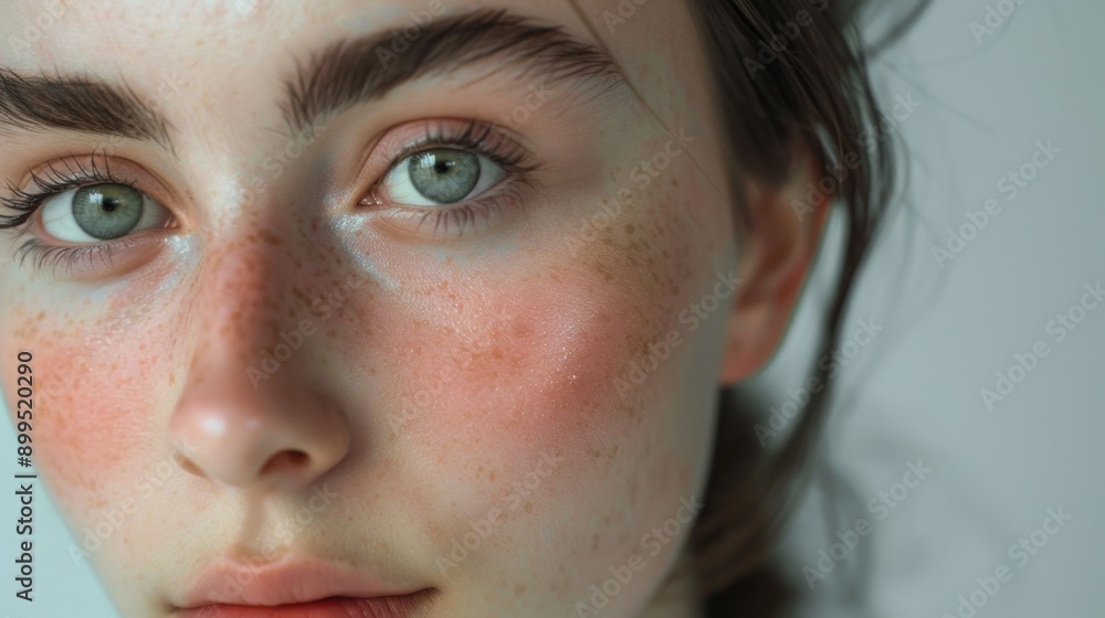 Obraz premium A woman with green eyes and red hair