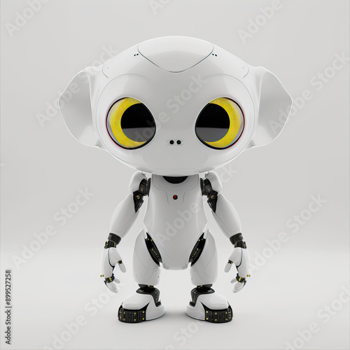 3d model of a Robot monkey with yellow eyes, isolated on white background © Dinara