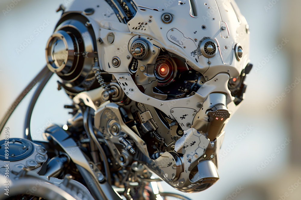 a close up of a robot with a camera a close up of a robot with a camera