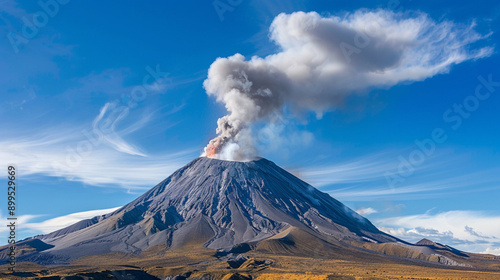 volcano and lava