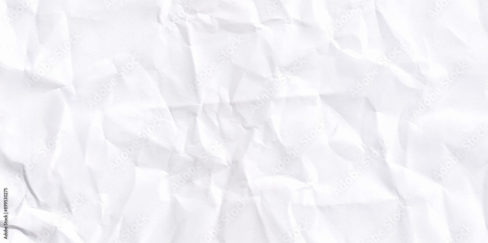 Obraz premium Vector realistic crumpled paper texture background. Clean white paper, wrinkled, abstract background.