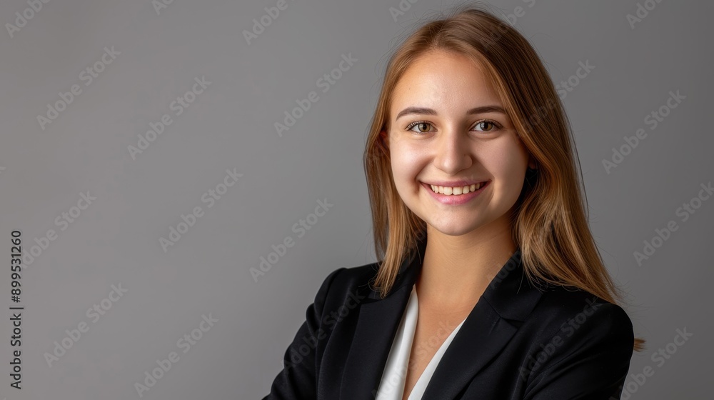 Young beautiful businesswoman manager smiling at the camera while standing confidently. Young beautiful businesswoman manager smiling at the camera while standing confidently.