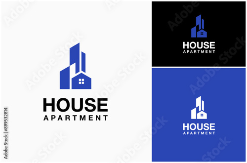 Apartment Architecture City Building Property Real Estate Home House Vector Logo Design Illustration