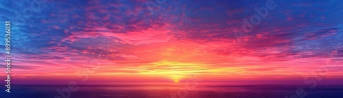 Colorful sunset horizon with striking hues, sunset horizon, vibrant end-of-day scene