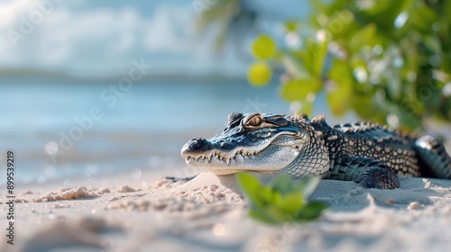 Wallpaper Mural A crocodile's nest with eggs buried in the sand. Torontodigital.ca